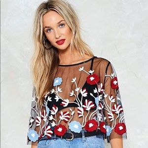 Nasty Gal Thread Strong Mesh Top